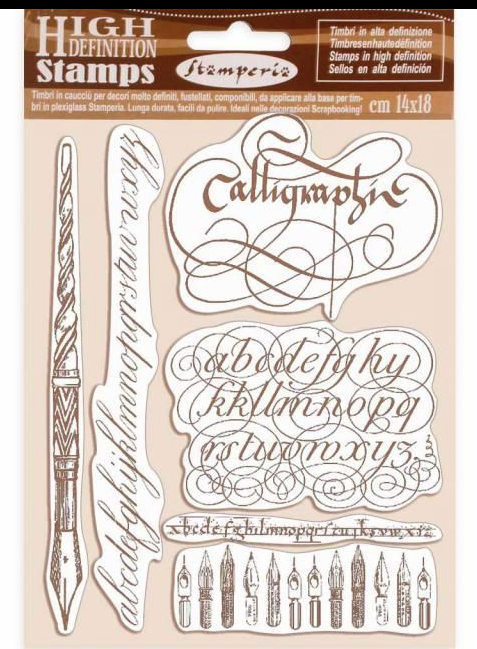 Stamperia HD Natural Rubber Stamp cm 14x18 - Calligraphy- WTKCC187