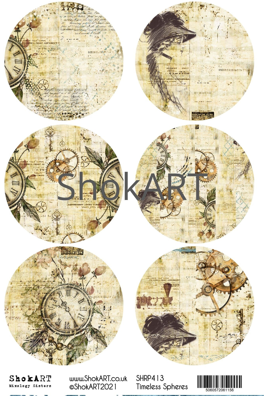 ShokART A4 Rice Papers - Time Spheres - SHRP413