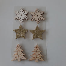Load image into Gallery viewer, ShokART Christmas Wooden Embellishments - 6 Pieces - 2 options
