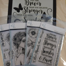 Load image into Gallery viewer, PipART  Set of 4  Braver -A6 Stamps &amp; Stencil 7&quot; x 7&quot; Mylar Stencil - PS0013

