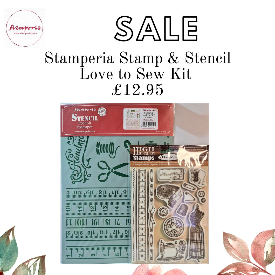 Stamperia Matching 14 x 18cm Stamp & Stencil Collection- WTKCC120 & KSG401