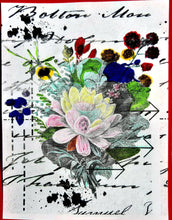 Load image into Gallery viewer, A5 Mixed Media Flower Script Stamp  - Digital Download
