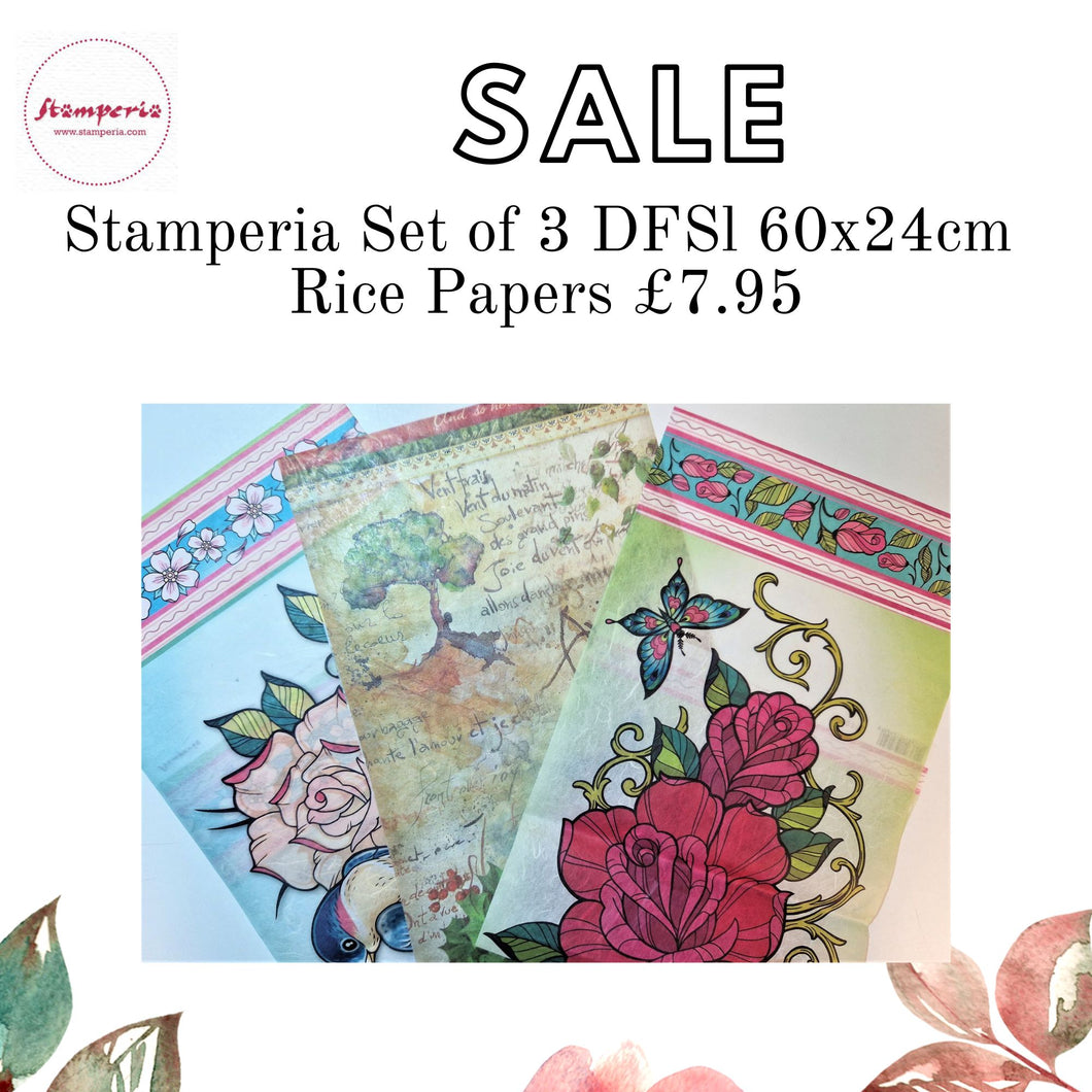 Stamperia DFSL Collection of 3 Rice papers - 60 x24cm