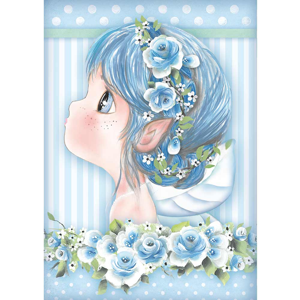 Stamperia A4 Rice Paper - Light Blue Fairy - DFSA4409