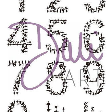 DaliART - Mehndi Numbers within Numbers Stamp - A5 - DaliART