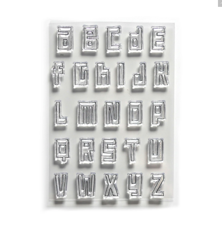 Elizabeth Craft Designs Art Journal Clear A6 Stamp Set - Block Alphabet- CS178