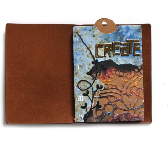 Elizabeth Craft Designs Art Journal Traveler Notebook - Vintage Brown - TN01