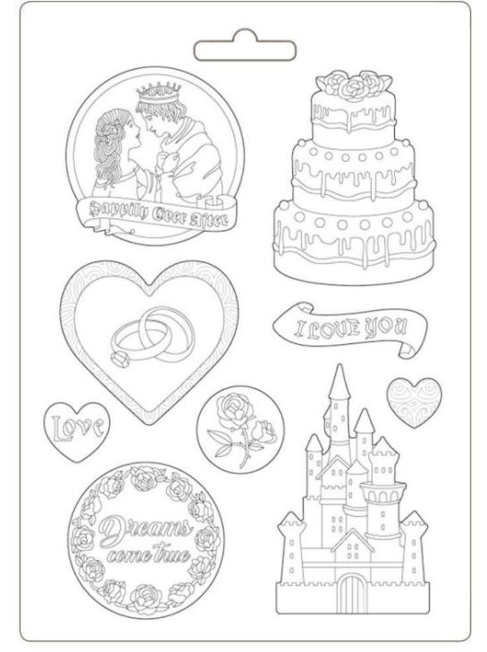 Stamperia A4 Moulds - Sleeping Beauty Castle & Cake - K3PTA499