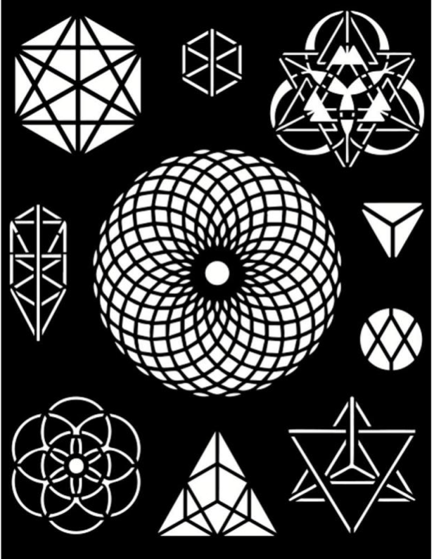 Thick Stencil -20 x25cm Cosmos Infinity Symbols KSTD115