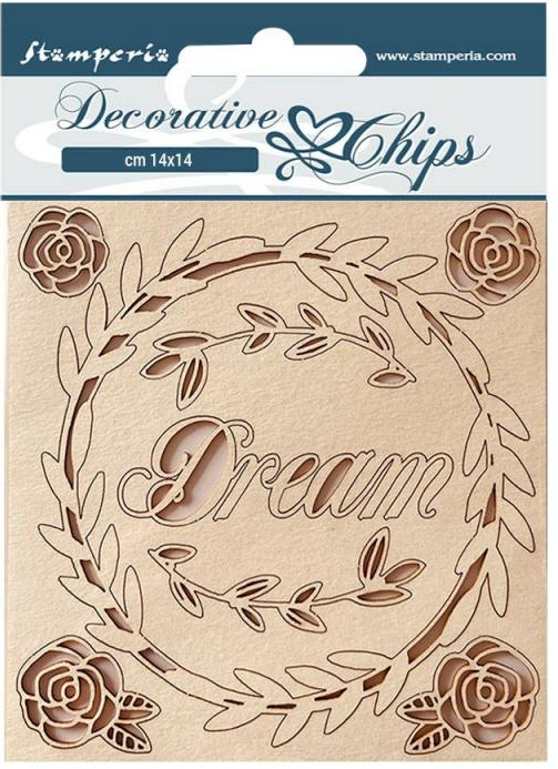 Stamperia Decorative chips 14cm x 14cm  Rose Parfum Dream- SCB153