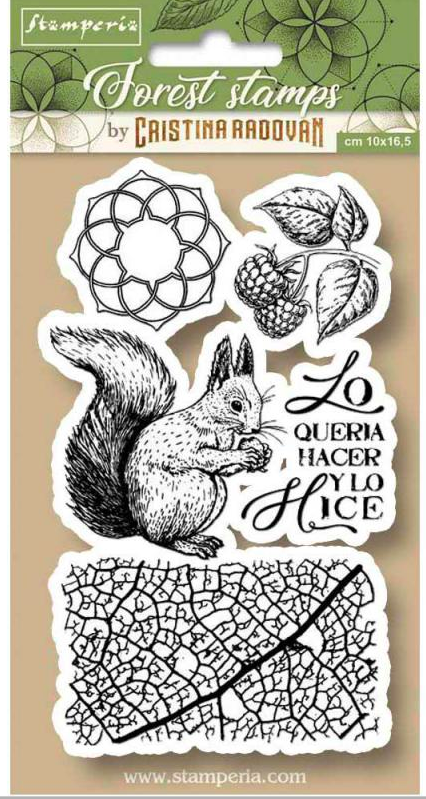 Stamperia Natural Rubber Stamps 10 x16.5 - Forest Squirrel- WTKCCR11