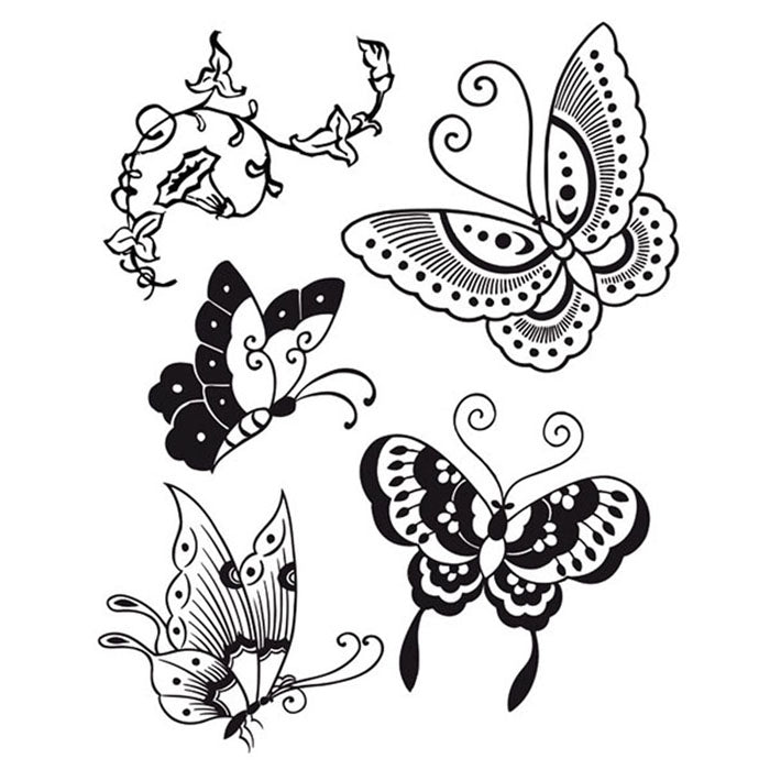 Stamperia Natural Rubber Stamps 14 by 18cm - Butterflies- WTKCC19