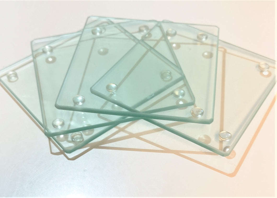DaliART - Set of 4 or 6 Square Glass Coasters