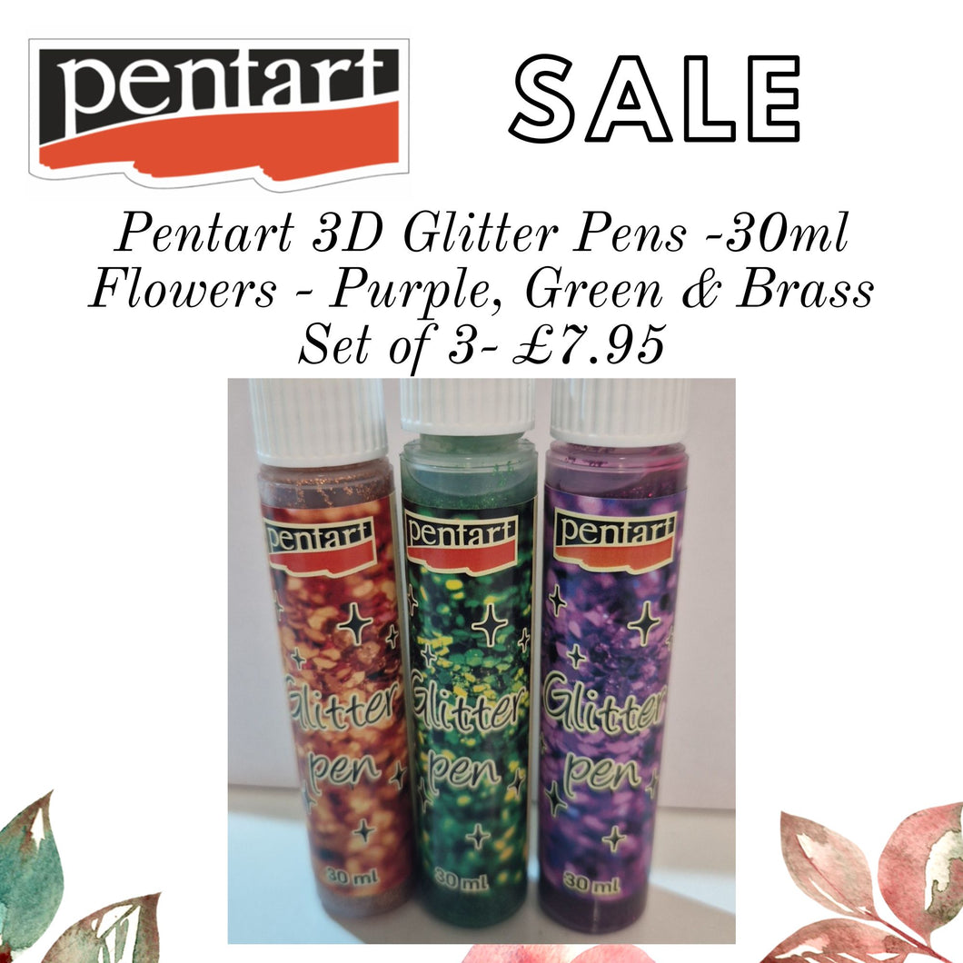 Pentart Glitter Pens - Set of 3