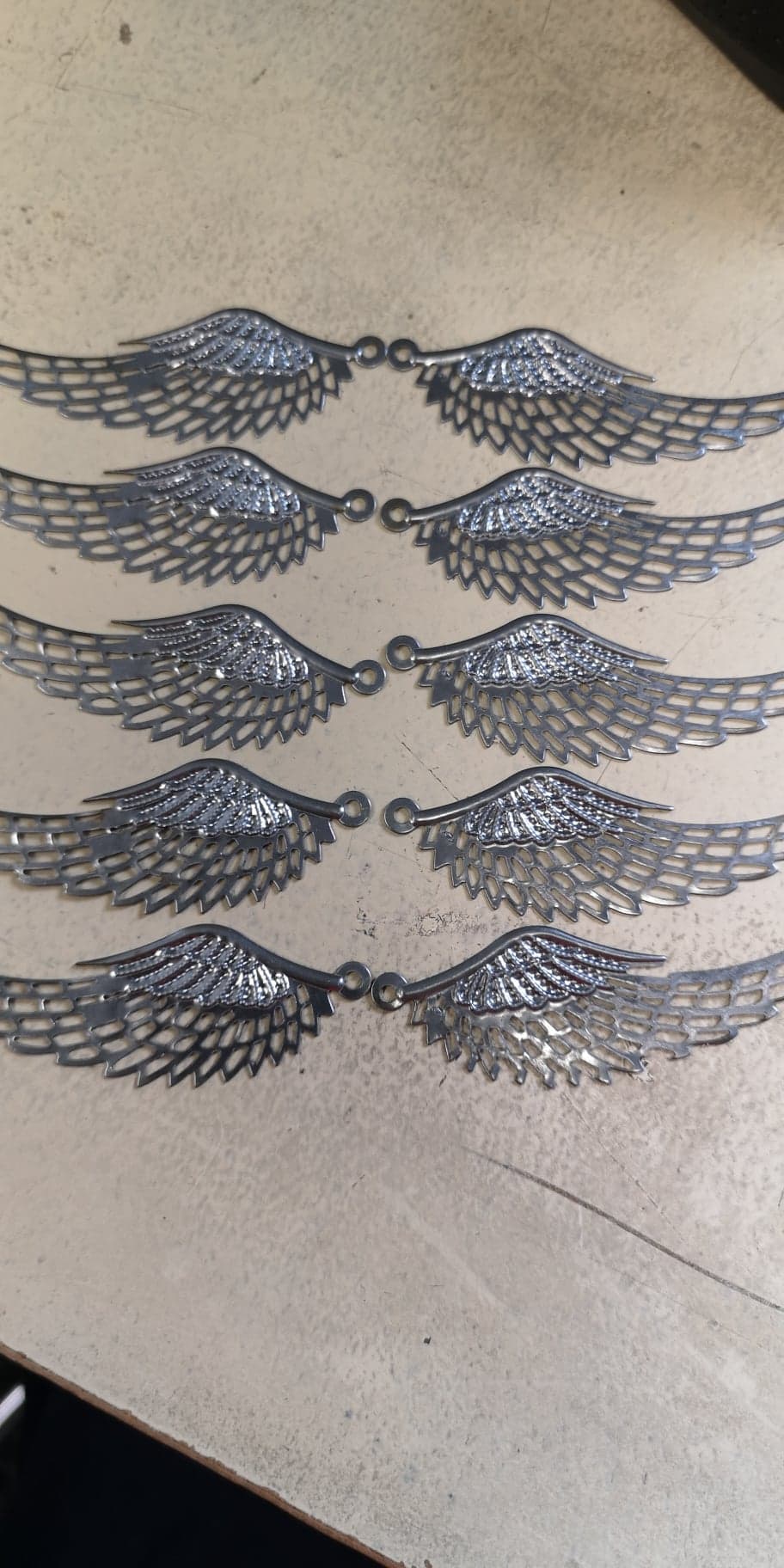 Metal Embellishments - Angel Wings - Set of 5