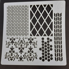 Load image into Gallery viewer, PipART  Set of 2  Handmade/ATC -A6 Stamps &amp; Stencil 7&quot; x 7&quot; Mylar Stencil - PS0014
