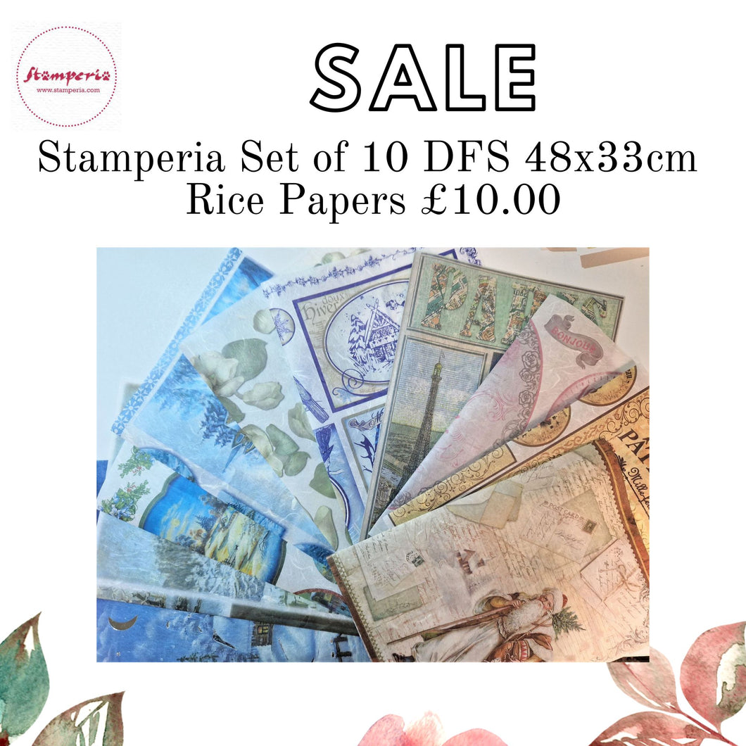 Stamperia DFS Collection of 10 Rice papers - 48x33cm