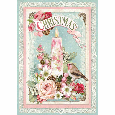 NEW Stamperia A4 Decoupage Rice Paper - Christmas Candle DFSA4315 - DaliART