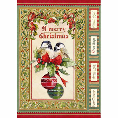 NEW Stamperia A4 Decoupage Rice Paper -Christmas Vintage Birds DFSA4340 - DaliART