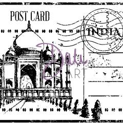 DaliART Taj Mahal Post Collage Rubber Stamp - DaliART