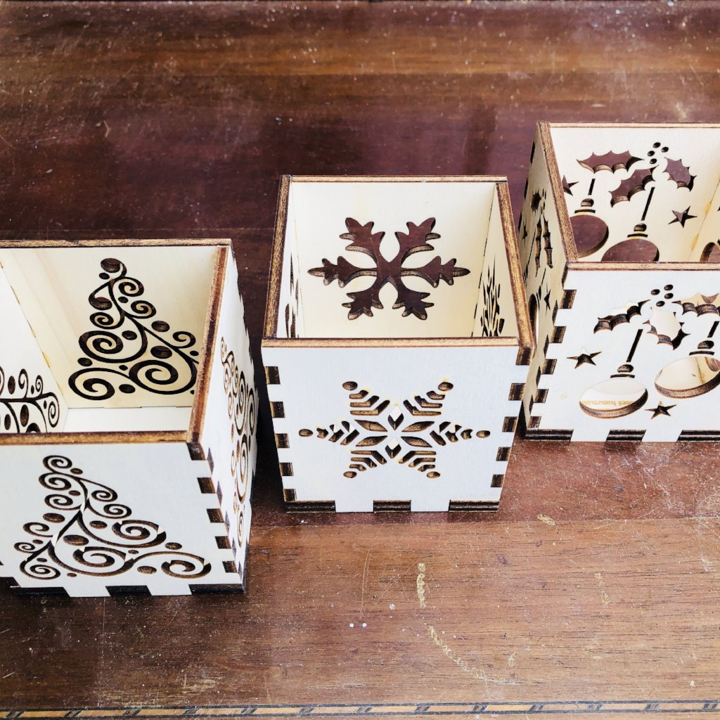 Wooden Christmas Tea Light Holders - 3 Designs