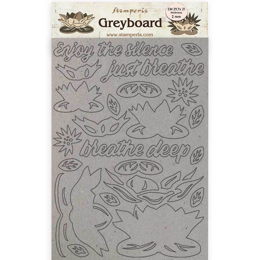 Stamperia Greyboard A4/1 mm - Amazonia Water Lily - KLSPDA420