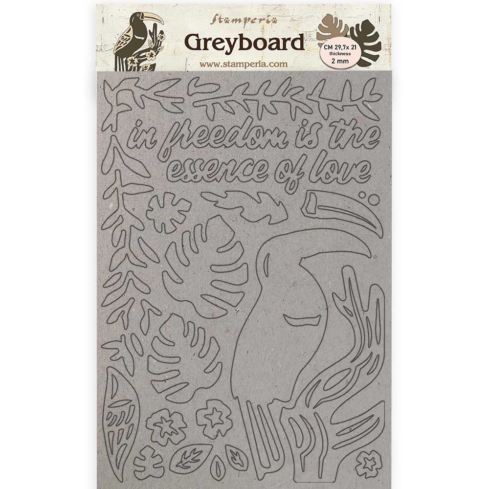 Stamperia Greyboard A4/1 mm - Amazonia Toucan - KLSPDA421