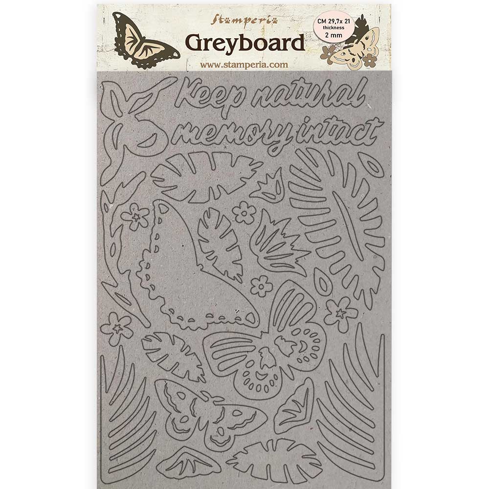 Stamperia Greyboard A4/1 mm - Amazonia Butterflies - KLSPDA422