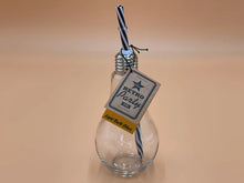 Load image into Gallery viewer, Glass Light Bulb shape. With straw and metal cap, in 3 colours
