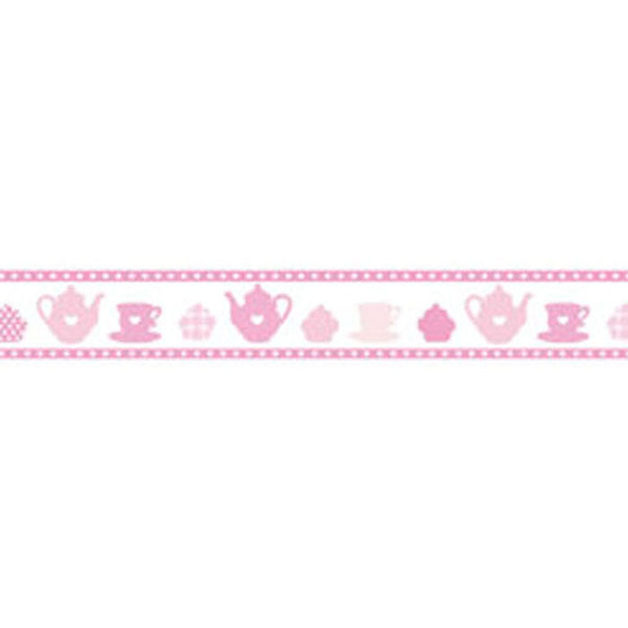 Stamperia Self Adhesive Deco Pink Teapots - 2cm by 10M