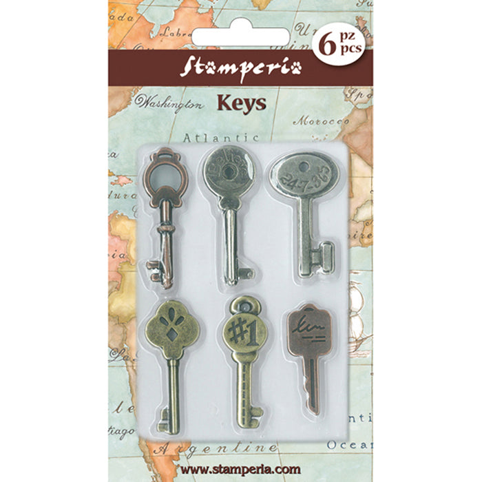 Stamperia Metal Keys with Words Embellishments