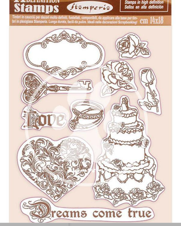 Stamperia HD Natural Rubber Stamp cm.14x18 Sleeping Beauty - Dreams came True- WTKCC202