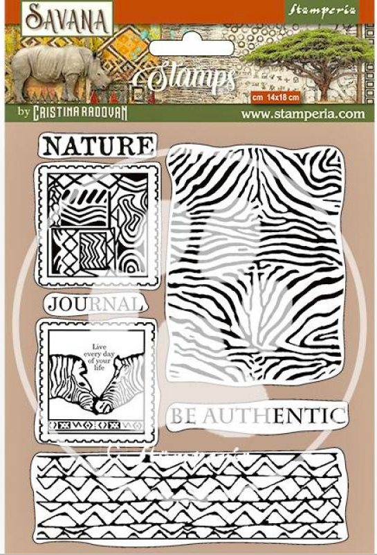 Stamperia HD Natural Rubber Stamp cm 14x18 -Savana Zebra Texture- WTKCC211
