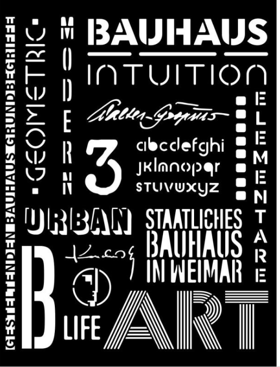 Thick Stencil -20 x25cm Bauhaus Writings KSTD124
