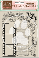 Stamperia Acrylic Clear Stamp cm.14x18 Create Happiness Leaves & Movie Film- WTK164