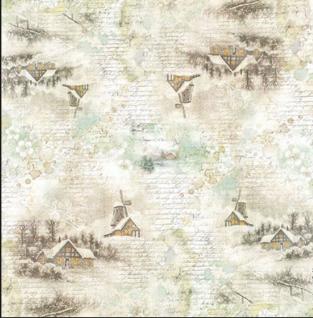 Stamperia 50 x 50cm Decoupage Rice Paper -Winter Time DFT287