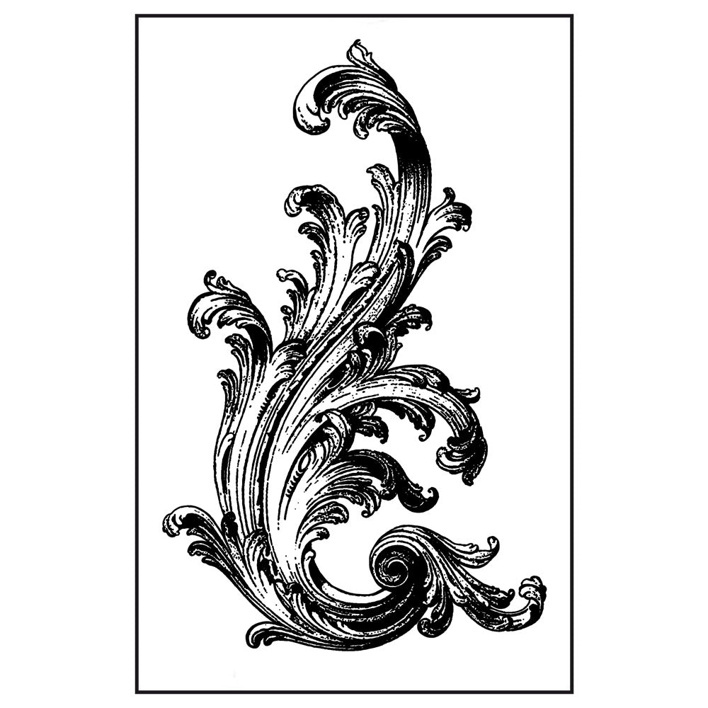 Stamperia Natural Rubber Stamps 7 by 11cm - VICTORIAN VOLUTE WTKCC135