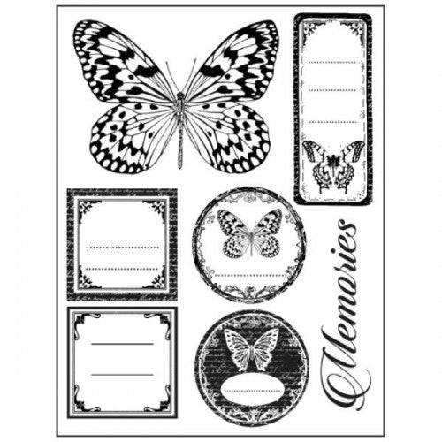 Stamperia Natural Rubber Stamps 14 by 18cm - Butterfly Memories-WTKCC65