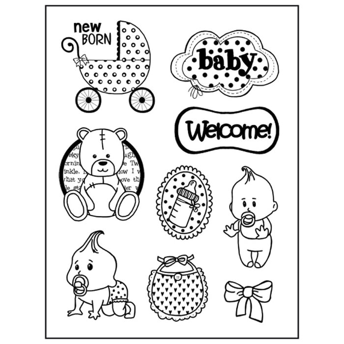 Stamperia Natural Rubber Stamps 14 by 18cm - Baby - WTKCC86