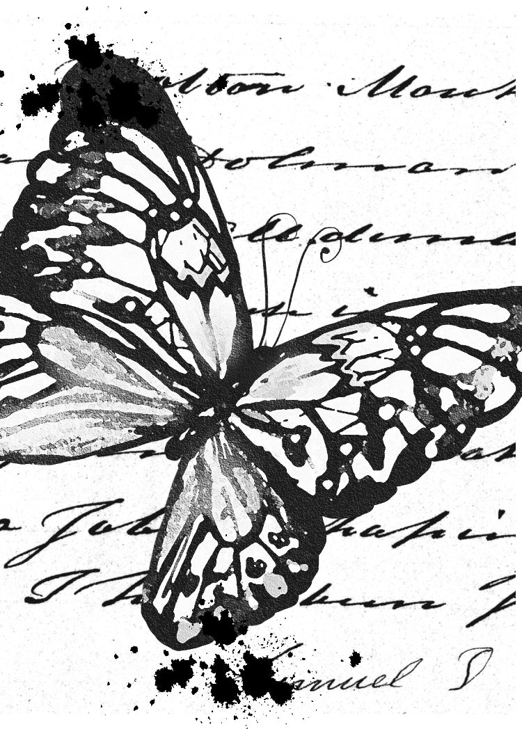A5 Mixed Media Butterfly Stamp  - Digital Download