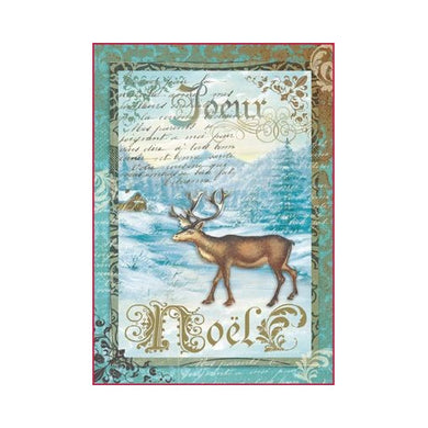NEW Stamperia A4 Decoupage Rice Paper -  Xmas Moose - DaliART